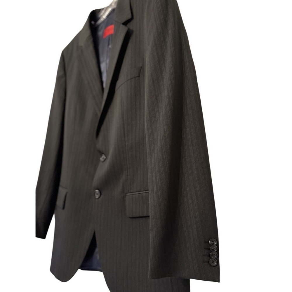 HUGO BOSS Aamon/Hago Men's Charcoal Pinstripe Wool Suit Blazer Size 46 Business - Picture 4 of 16